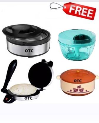 OTC Combo Pack Of 4100 Non Stick Electric Roti and Khakra Maker