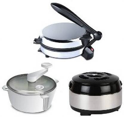 Viyasha ® Combo Pack Of India Dough Maker Steel casserole Roti and Khakra Maker