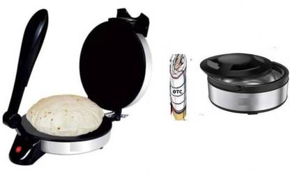 OTC Steel Casserole Free Roti Napkin & Non Stick Electric Roti and Khakra Maker