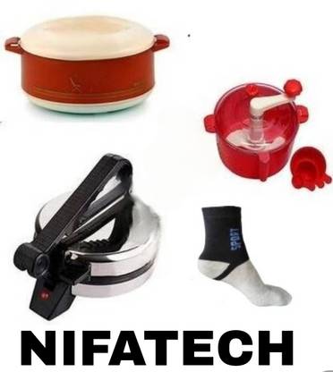 NIFA TECH ®Combo offer Casserole Dough maker with 1100 Watts Roti/Chapati/Parathas Z1 Roti and Khakra Maker