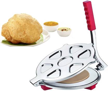 BLLUEX Stainless Steel Manual Puri Maker Press Machine with Handle, Papad / Puri Maker Roti and Khakra Maker