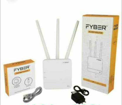 Fybr FYBER 4G FY04G03A 4G Router 2.4 GHz 300 Mbps Wifi Speed Tri Band External Antenna MiFi (Sim Based)