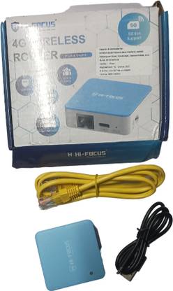 HI-FOCUS ALL SIM SUPPORTED 4G WIFI WINGLE WITH TYPE C USB TATERRING + LAN + WIFI 4G Router 2.4 GHz 150 Mbps Wifi Speed Dual Band Internal Antenna MiFi (Sim Based)