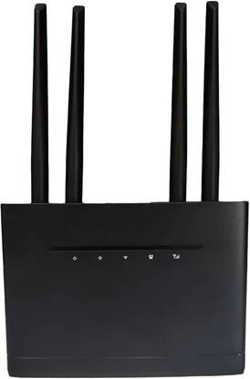 LAPCARE 4G Sim 4 antena Wifi Router (W123) 4G Router 2.4 GHz 300 Mbps Wifi Speed Single Band External Antenna Ethernet (Cable Broadband)