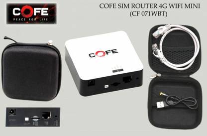 COFE CF-071 4G SIM WIFI WITH BATTERY SIM ROUTER WIRELESS ETHERNET 4G Router 2.4 GHz 300 Mbps Wifi Speed NA Internal Antenna MiFi (Sim Based)
