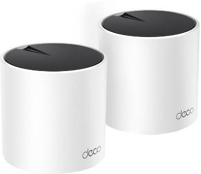 TP-Link Deco X55(2-pack) AX3000 Whole Home Mesh WiFi 6 System Mesh Router 2.4 GHz, 5 GHz 3000 Mbps Wifi Speed Dual Band Internal Antenna Ethernet (Cable Broadband)