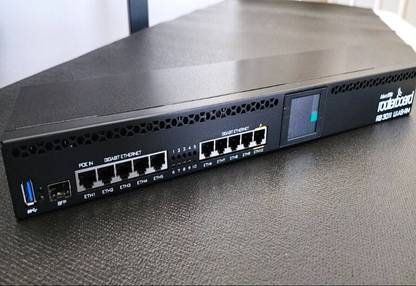 MikroTik RB3011UIAS-RM 10xGigabit 1 SPF Router with LCD Router 5 GHz, 2.1 GHz, 2.4 GHz 1000 Mbps Wifi Speed Tri Band Ethernet (Cable Broadband)
