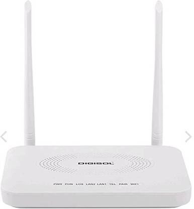 DIGISOLDG -GR1321 - XPON ONU with 1 PON, 1 GE + 1 FE LAN Port & 1 FXS Port Wireless Router 2.4 GHz 300 Mbps Wifi Speed Single Band External Antenna Ethernet (Cable Broadband)