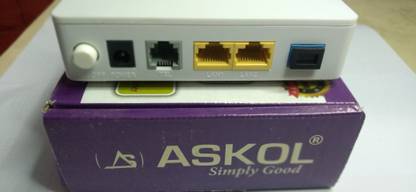 ASKOL XPON ONU, VoIP(Voice) ,ASF-V205 Router 0 GHz 0 Mbps Wifi Speed NA Ethernet (Cable Broadband)
