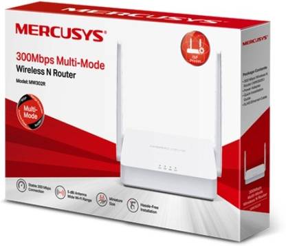 Mercusys MR302R Router 2.4 GHz 300 Mbps Wifi Speed Single Band External Antenna Ethernet (Cable Broadband), Access Point Mode, Both (Ethernet and ADSL)