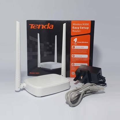 TENDA WIRELESS N300 EASY SETUP ROUTER N301 WiFi Range Extender 2.4 GHz 300 Mbps Wifi Speed Single Band External Antenna Access Point Mode