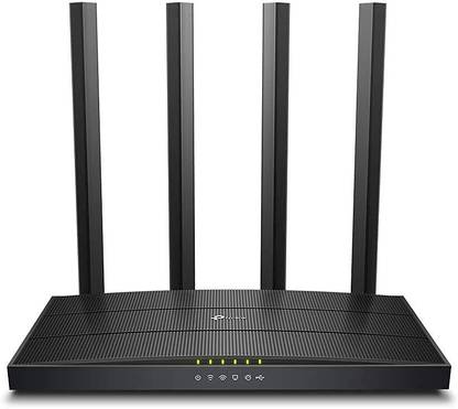 TP Link Archer C6U - AC1200 Wi-Fi Router Full Gigabit Wireless Router 2.4 GHz 1200 Mbps Wifi Speed Dual Band External Antenna Both (Ethernet and ADSL)