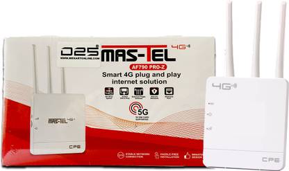 D25 MAS-TEL Smart 4G/5G Plug and Play 3 Antenna Wireless Router with SIM Card Slot 4G Router 2.4 GHz 300 Mbps Wifi Speed Single Band External Antenna MiFi (Sim Based)