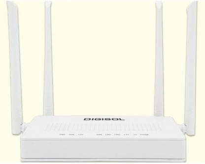 DIGISOLDG -GR6821AC XPON ONU with 1 PON, 2 GE Port & 1 FXS Port Wireless Router 5 GHz, 2.4 GHz 1200 Mbps Wifi Speed Dual Band External Antenna Ethernet (Cable Broadband)