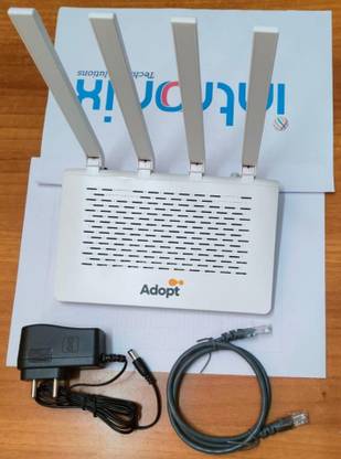 Adopt AD2X-2020 XPON ONT DUAL BAND 4G Router 2.4 GHz 1000 Mbps Wifi Speed Dual Band Internal & External Antenna Ethernet (Cable Broadband)