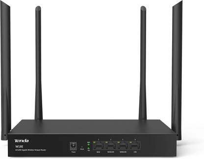 TENDA W18E Gigabit Enterprise Wireless Router, 50 Users, Gigabit Port Wireless Router 2.4 GHz, 5 GHz 1200 Mbps Wifi Speed Dual Band External Antenna Ethernet (Cable Broadband)
