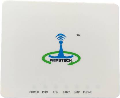 nepstech VOICE XPON 1GE+1FE+1POT ONU + LAN CABLE 1M Router 0 GHz 1000 Mbps Wifi Speed NA Ethernet (Cable Broadband)