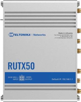 Teltonika RUTX50 Wireless Router 2.4 GHz 1000 Mbps Wifi Speed Dual Band External Antenna MiFi (Sim Based)
