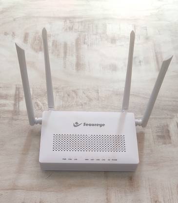 SECUREYE AC 1200 DUALBAND WIFI XPON - ONT Router 2.4 GHz, 5 GHz 300 Mbps Wifi Speed Dual Band External Antenna Ethernet (Cable Broadband)