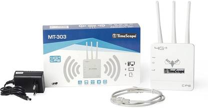 TIMESCOPE 4G WiFi Single Band Router Dongle Device, Speed Upto 150Mbps, 4G Router 2.4 GHz 150 Mbps Wifi Speed Single Band Internal & External Antenna Ethernet (Cable Broadband)