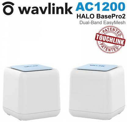 WAVLINK Halo BasePro X2 Mesh Router 2.4 GHz, 5 GHz 1200 Mbps Wifi Speed Dual Band Internal Antenna Ethernet (Cable Broadband)
