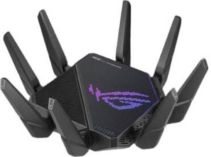 ASUS ROG Rapture GT-AX11000 Pro Tri-Band WiFi 6 Extendable Gaming Mesh Router 5 GHz, 2.4 GHz 4804 Mbps Wifi Speed Tri Band External Antenna Ethernet (Cable Broadband), Access Point Mode