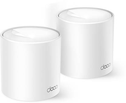 TP-Link Deco X10(2-pack) AI Driven Whole Home Mesh Wi-Fi 6 Mesh Router 2.4 GHz, 5 GHz 1500 Mbps Wifi Speed Dual Band Internal Antenna Ethernet (Cable Broadband)