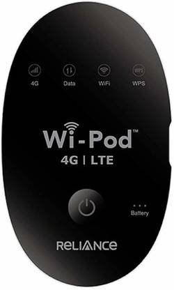 Reliance Router Hotspot 4G LTE 850/1800/2300 MHZ, Unlocked All Sim Support GSM 4G Router 2.4 GHz 21 Mbps Wifi Speed Single Band Internal Antenna MiFi (Sim Based)