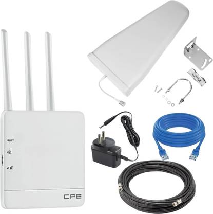 Telehatch 4G/3G High Speed INTERNET WiFi Router with Outdoor Antenna 4G Router 2.4 GHz 300 Mbps Wifi Speed Tri Band External Antenna MiFi (Sim Based)