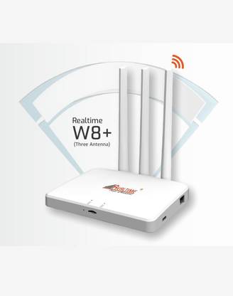 Realtime W8+ Tri Band Wifi Router w 4G Sim Enabled 4G Router 2.4 GHz 300 Mbps Wifi Speed Tri Band External Antenna MiFi (Sim Based), Ethernet (Cable Broadband)