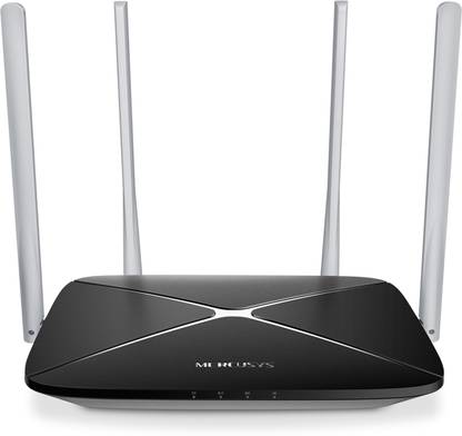 Mercusys AC12 Wireless Router 2.4 GHz, 5 GHz 1200 Mbps Wifi Speed Dual Band External Antenna Ethernet (Cable Broadband)