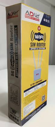 Adnet 5G Router with SIM Card Slot Antenna Support All Sim Cards 300 Mbps 5G Router Router 2.4 GHz, 5 GHz 300 Mbps Wifi Speed Dual Band External Antenna NA