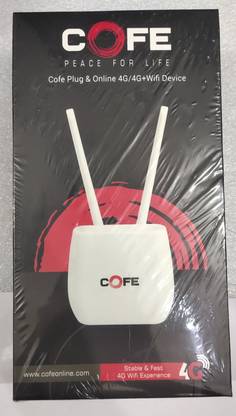 COFE 4G WIFI DEVICE CF502 (LAN/WAN) Router Sim Basd Support All Sim 4G Router 2.4 GHz 450 Mbps Wifi Speed Dual Band External Antenna MiFi (Sim Based)