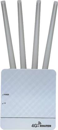 Unbranded Be Online Anywhere 4-Antenna Hi-Speed SIM/WIFI (WFR-04) 4G Router 2.4 GHz 300 Mbps Wifi Speed Dual Band External Antenna MiFi (Sim Based)