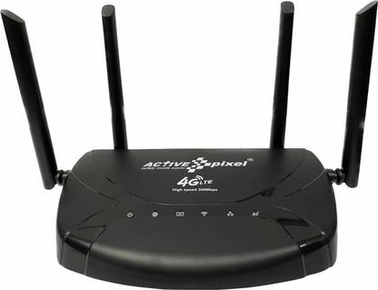 active pixel 4G LTE Smart Mini Wireless WiFi Sim Card Supported 300M Routers Long Range 4G Router 2.4 GHz 300 Mbps Wifi Speed Dual Band External Antenna MiFi (Sim Based)
