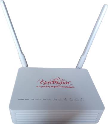 Optivision SINGLE BAND XPON ONU 1GE+3FE+VOIP+WIFI Wireless Router 2.4 GHz 300 Mbps Wifi Speed Single Band External Antenna Ethernet (Cable Broadband)