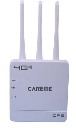 CareME 4G Sim Router with Triple Antenna, Support All GSM Sim with 100 Mtr Range, Speed 4G Router 2.4 GHz 150 Mbps Wifi Speed NA External Antenna MiFi (Sim Based)