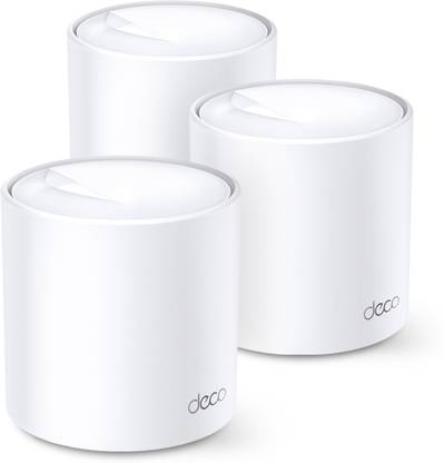 TP-Link Deco X60 (3-Pack) whole home Wi-Fi System Mesh Router 2.4 GHz, 5 GHz 5400 Mbps Wifi Speed Dual Band Internal Antenna Ethernet (Cable Broadband)