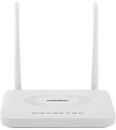 DIGISOLDG -GR1321 XPON ONU with 1 PON, 1 GE + 1 FE LAN Port & 1 FXS Port Wireless Router 2.4 GHz 300 Mbps Wifi Speed Single Band External Antenna Ethernet (Cable Broadband)