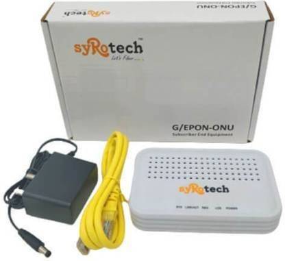 Syrotech SY-100R XPON/EPON Optical Network Unit with 1 GE port (BIG) Router 2.4 GHz 0 Mbps Wifi Speed Single Band Ethernet (Cable Broadband)