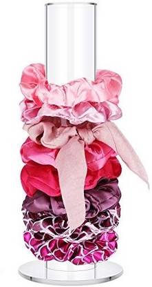 BARCROCK Acrylic Scrunchie Holder Stand Clear Scrunchy Tower, Hair Tie Organizer Rubber Band Holder Rubber Band