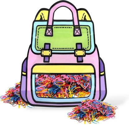 AMANVANI Daily Use Elastic Rubber Bands For Girls 250 Rubber Band Random Design 1 Packet Elastic Rubber Bands For kIds, Girls Rubber Band