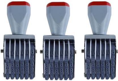 NSSP 3 Number Stamp (Incl. ?, Kg, Gm, No.) Without Pad/Manual/Rolling Bands 6 Digits (Pack Of 3)