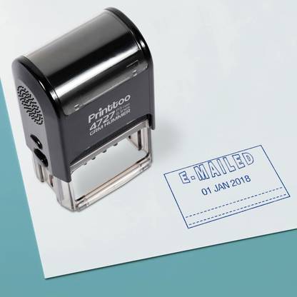 Printtoo Dater Stamp Self Inking with E-Mailed Text Date Rubber Stamp Office Stationery Self-inking Stamp