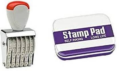 dinojames 6 Digit Numbering Stamp with Stamp pad Stamp