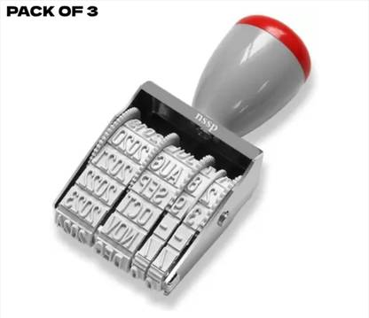 NSSP 3 Number Stamp (Incl. ?, Kg, Gm, No.) Without Pad/Manual/Rolling Bands 6 Digits (Pack Of 3)