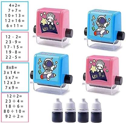 JOICE IMPEX Roller Digital Teaching Math Plus Minus Multiply Division Stamps for Kids Digital Teaching Stamp
