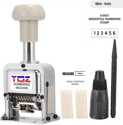 YOZTECH SATMPING Machine 6 Digit Numbering Machine with Digit Pen – for Consecutive