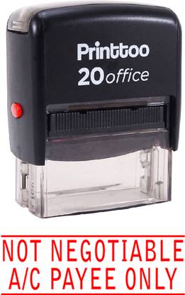 Printtoo NOT NEGOTIABLE A/C Payee ONLY Self Inking Rubber Stamp Office Stationary Stamp Self-inking Stamp