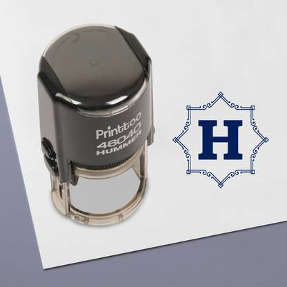 Printtoo R-40 Self Inking Rubber Stamp Octagon Celtic Swirl Frame H Alphabet Self-inking Stamp